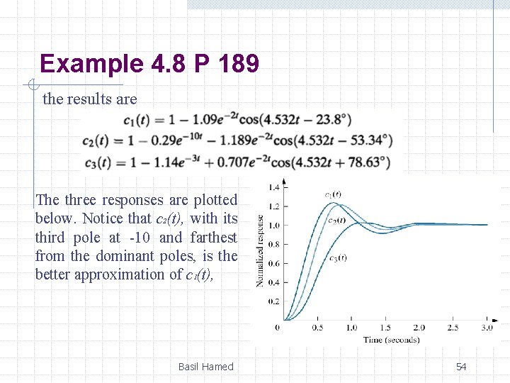 Example 4. 8 P 189 the results are The three responses are plotted below.