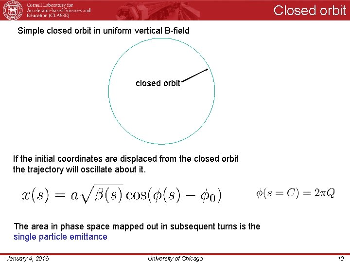 Closed orbit Simple closed orbit in uniform vertical B-field closed orbit If the initial