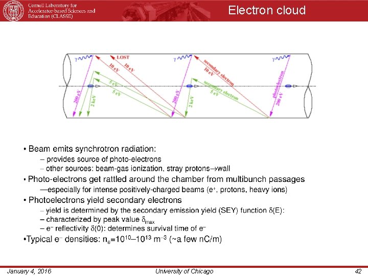 Electron cloud January 4, 2016 University of Chicago 42 