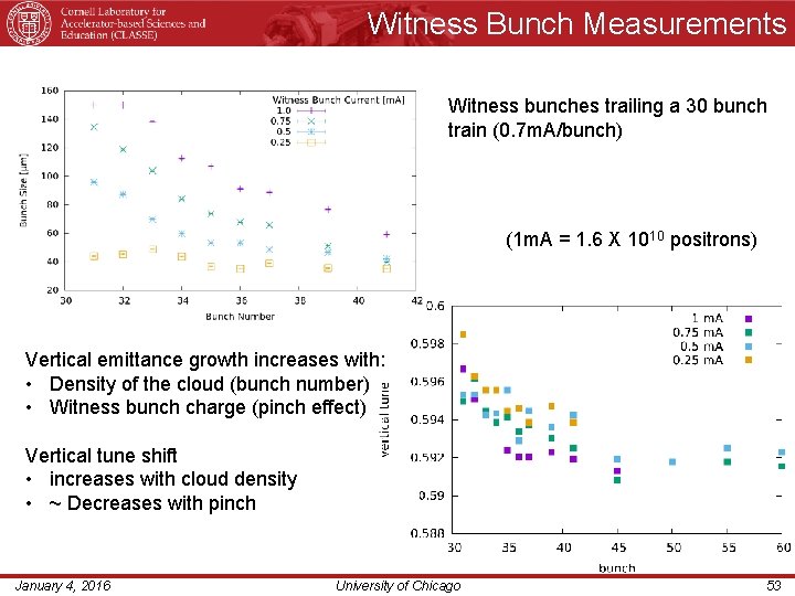 Witness Bunch Measurements Witness bunches trailing a 30 bunch train (0. 7 m. A/bunch)