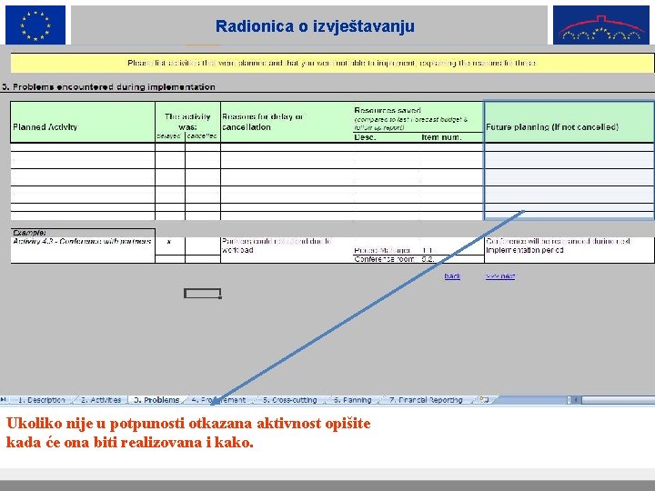 Radionica o izvještavanju Ukoliko nije u potpunosti otkazana aktivnost opišite kada će ona biti