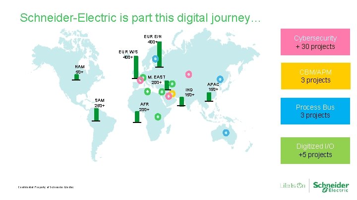 Schneider-Electric is part this digital journey… EUR E/N 400+ Cybersecurity + 30 projects EUR