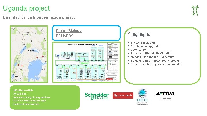 Uganda project Uganda / Kenya Interconnexion project Project Status : DELIVERY * Highlights •