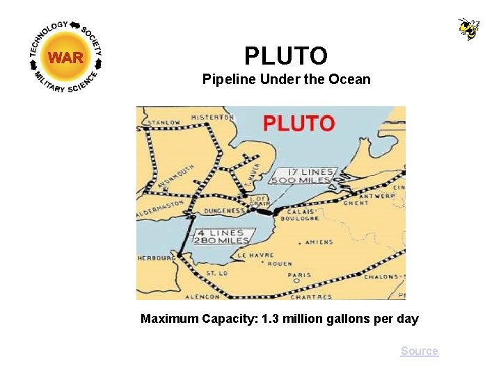 PLUTO Pipeline Under the Ocean Maximum Capacity: 1. 3 million gallons per day Source