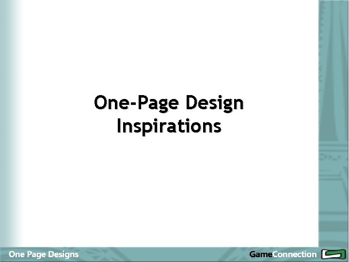 One-Page Design Inspirations 