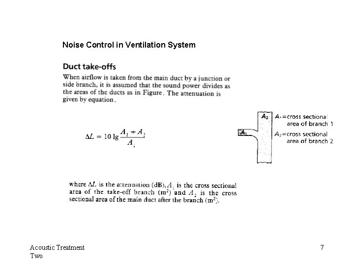 Noise Control in Ventilation System Acoustic Treatment Two 7 