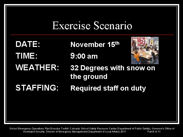 School Emergency Operations Plan Tabletop Exercise Emergency Response