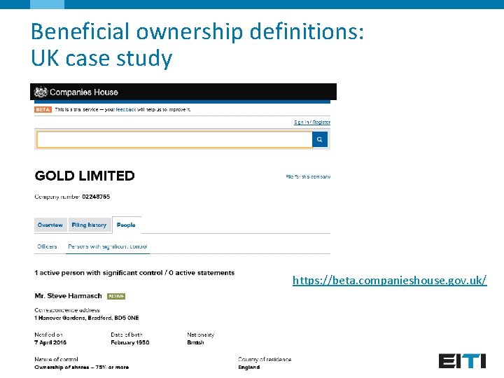 Beneficial ownership definitions: UK case study https: //beta. companieshouse. gov. uk/ 