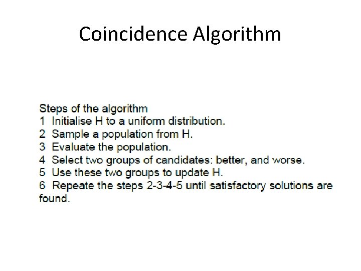 Coincidence Algorithm 