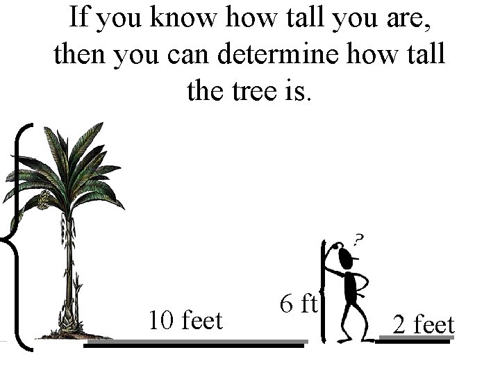 If you know how tall you are, then you can determine how tall the