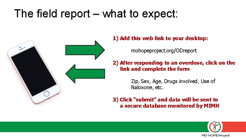 The field report – what to expect: 1) Add this web link to your