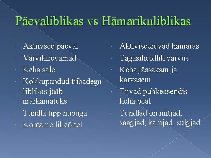 Päevaliblikas vs Hämarikuliblikas Aktiivsed päeval Värvikirevamad Keha sale Kokkupandud tiibadega liblikas jääb märkamatuks Tundla