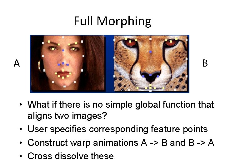 Full Morphing A B • What if there is no simple global function that