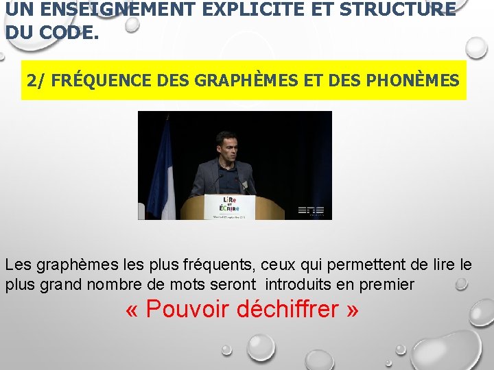 UN ENSEIGNEMENT EXPLICITE ET STRUCTURÉ DU CODE. 2/ FRÉQUENCE DES GRAPHÈMES ET DES PHONÈMES