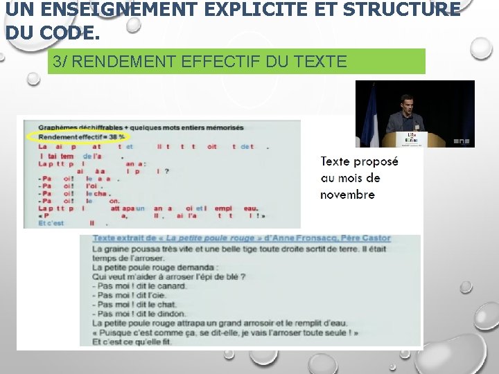 UN ENSEIGNEMENT EXPLICITE ET STRUCTURÉ DU CODE. 3/ RENDEMENT EFFECTIF DU TEXTE 