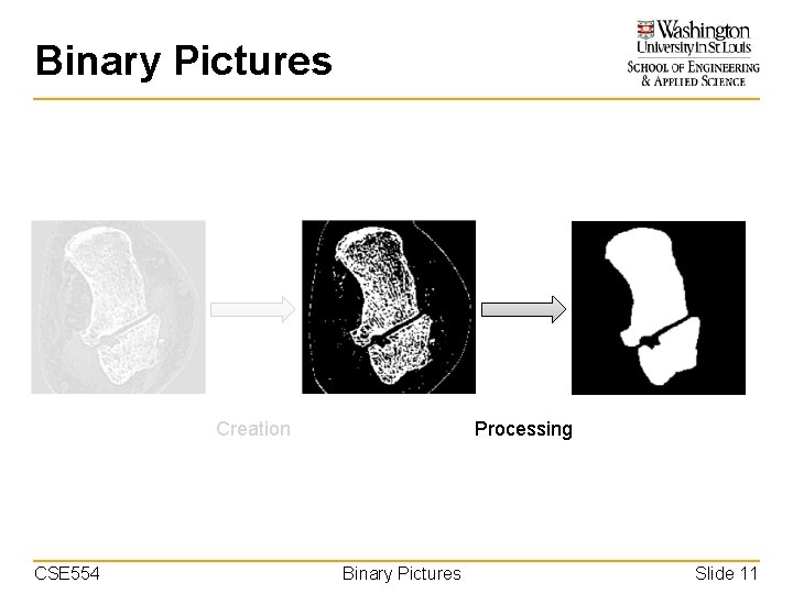 Binary Pictures Creation CSE 554 Processing Binary Pictures Slide 11 