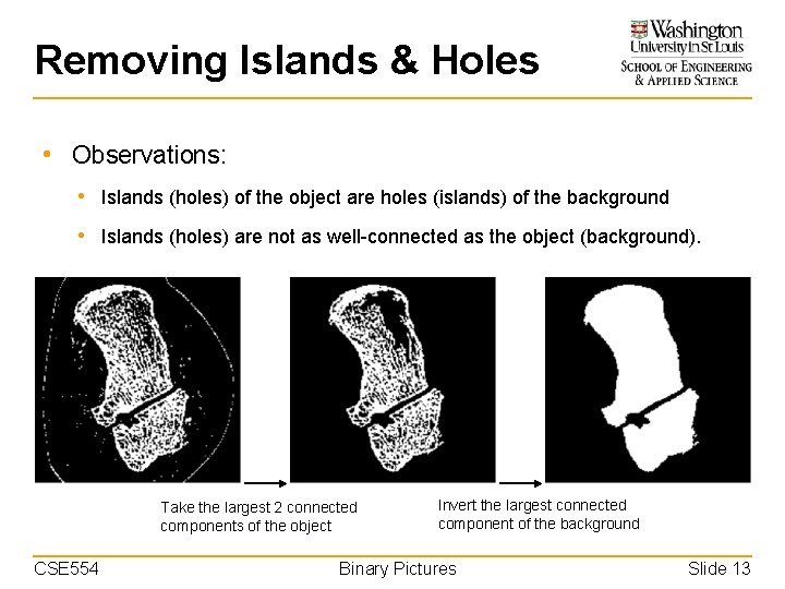 Removing Islands & Holes • Observations: • Islands (holes) of the object are holes