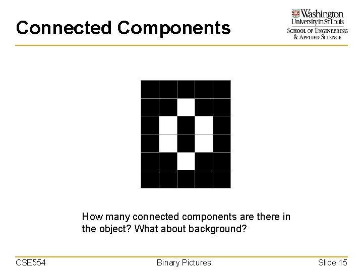 Connected Components How many connected components are there in the object? What about background?