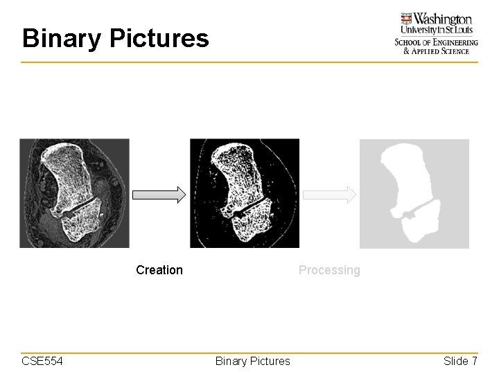 Binary Pictures Creation CSE 554 Processing Binary Pictures Slide 7 