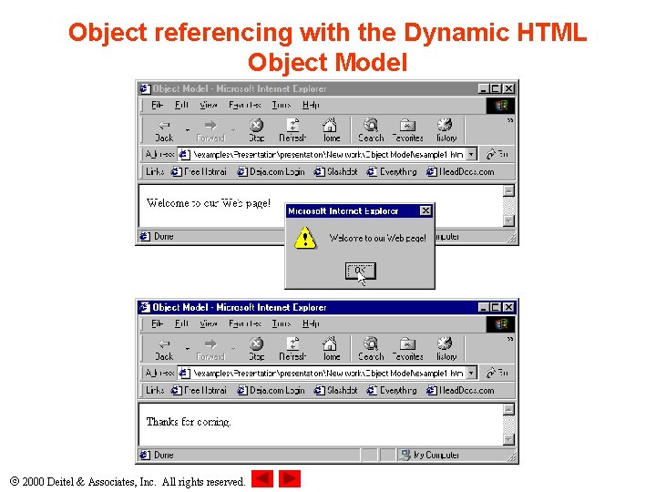 Object referencing with the Dynamic HTML Object Model 2000 Deitel & Associates, Inc. All