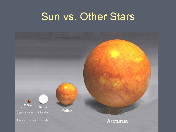 Sun vs. Other Stars 