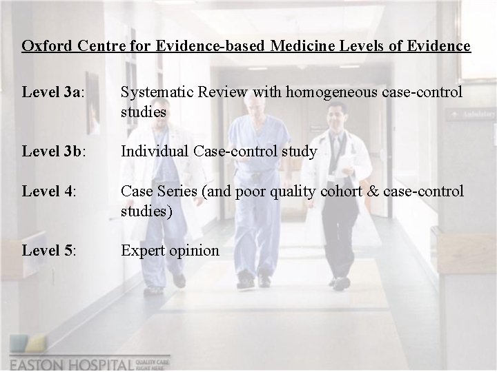 Oxford Centre for Evidence-based Medicine Levels of Evidence Level 3 a: Systematic Review with