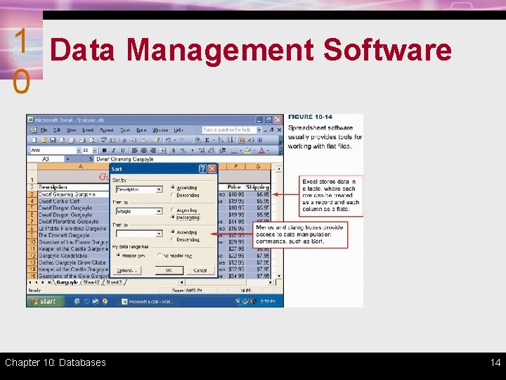 1 Data Management Software 0 Chapter 10: Databases 14 