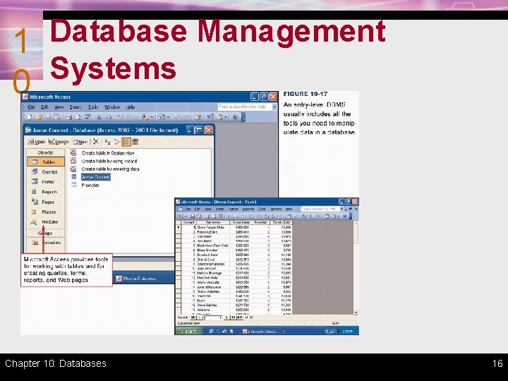 Database Management 1 Systems 0 Chapter 10: Databases 16 