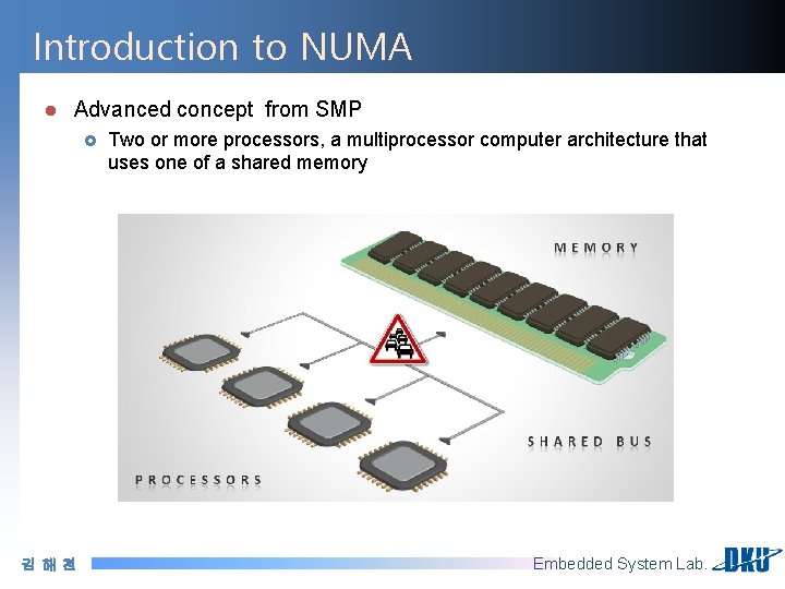 Introduction to NUMA l Advanced concept from SMP £ 김해천 Two or more processors,