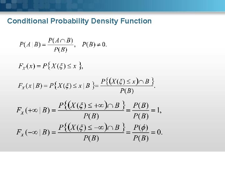Conditional Probability Density Function 