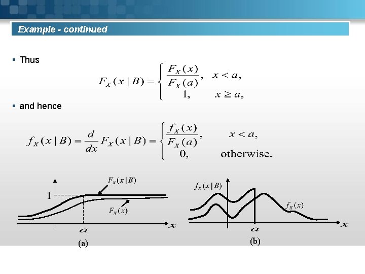 Example - continued § Thus § and hence (a) (b) 