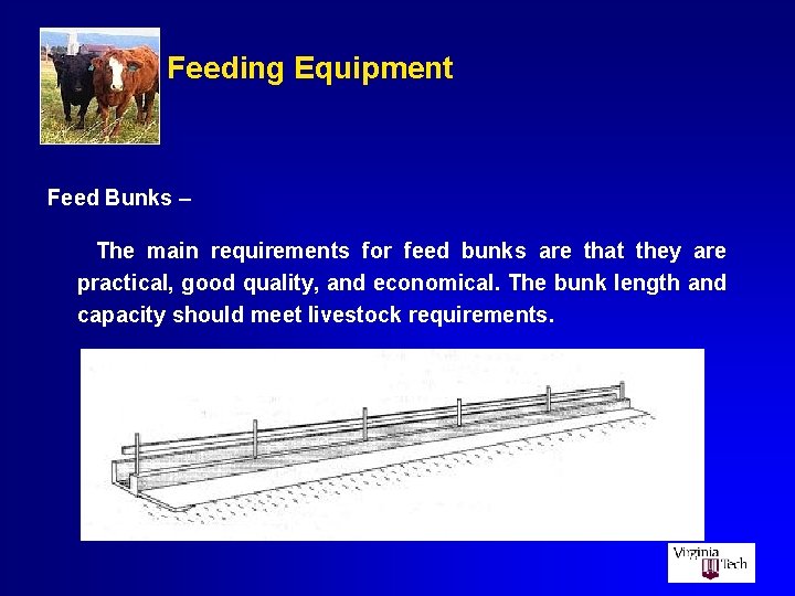 Feeding Equipment Feed Bunks – The main requirements for feed bunks are that they