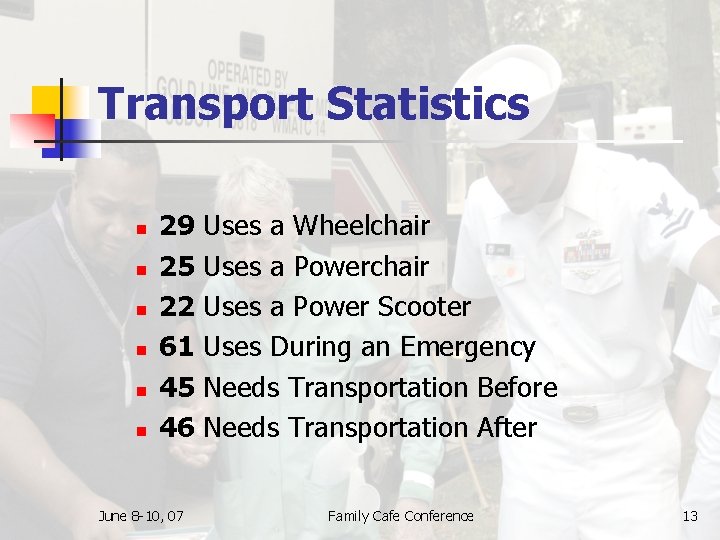 Transport Statistics n n n 29 25 22 61 45 46 June 8 -10,