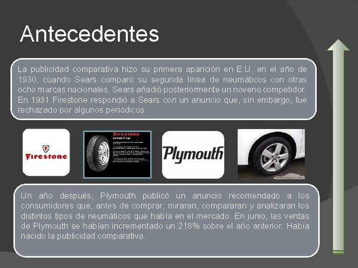 Antecedentes La publicidad comparativa hizo su primera aparición en E. U. en el año Antecedentes La publicidad comparativa hizo su primera aparición en E. U. en el año