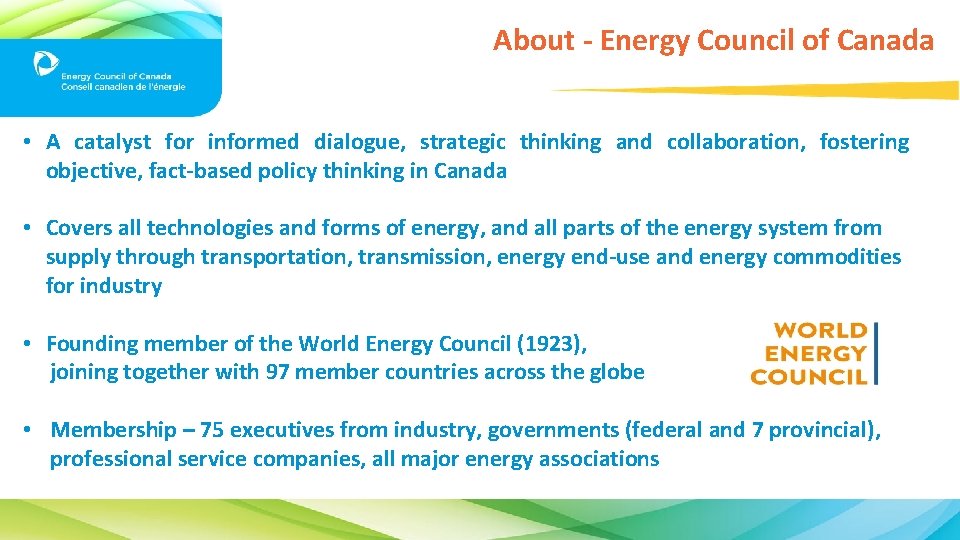 About - Energy Council of Canada • A catalyst for informed dialogue, strategic thinking