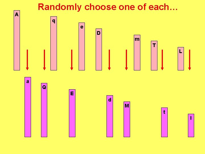 Randomly choose one of each… A q e D m T L a Q