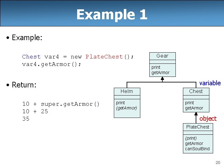 Example 1 • Example: Chest var 4 = new Plate. Chest(); var 4. get.