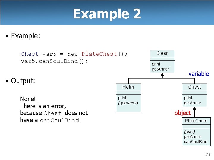 Example 2 • Example: Chest var 5 = new Plate. Chest(); var 5. can.