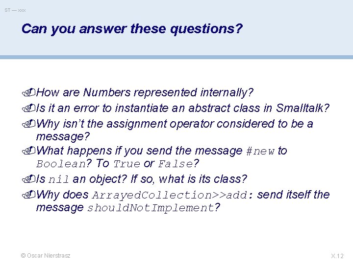 ST — xxx Can you answer these questions? How are Numbers represented internally? Is