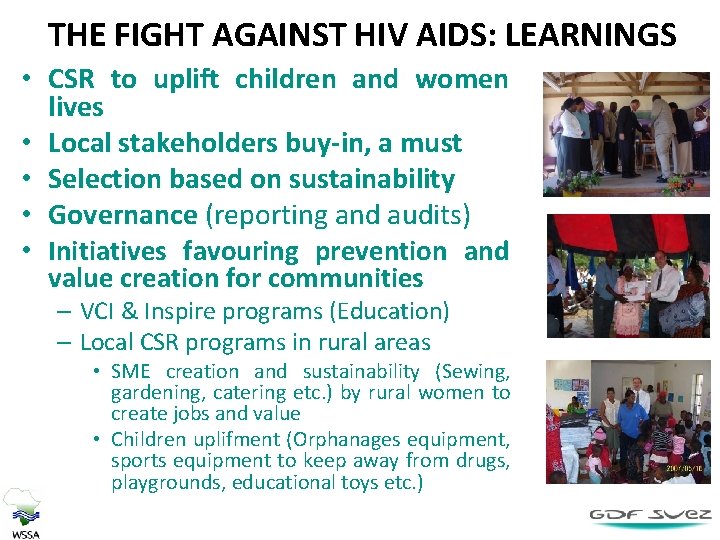 THE FIGHT AGAINST HIV AIDS: LEARNINGS • CSR to uplift children and women lives