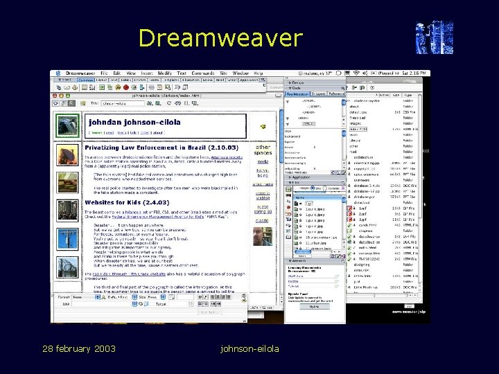 Dreamweaver 28 february 2003 johnson-eilola 