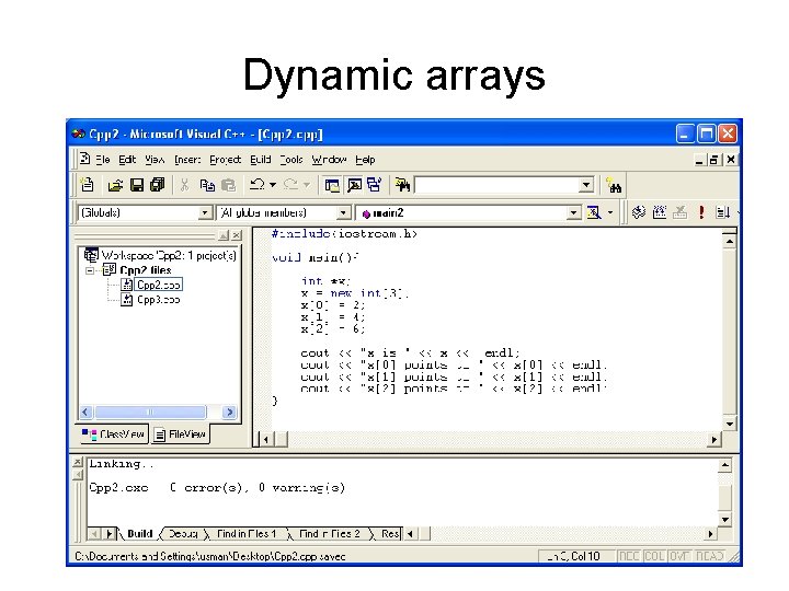 Dynamic arrays 