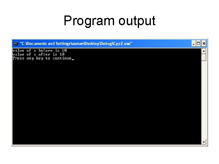 Program output 