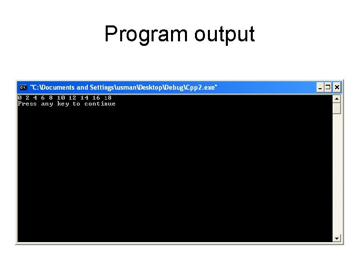 Program output 