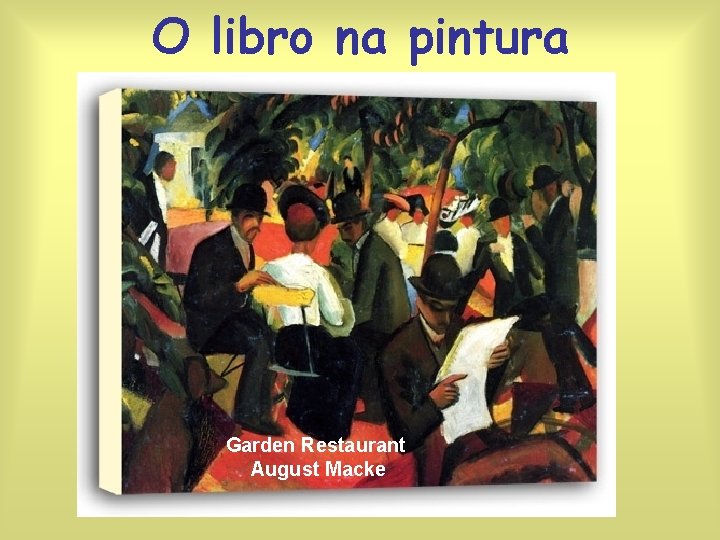 O libro na pintura Garden Restaurant August Macke 