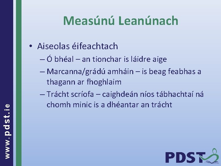 Measúnú Leanúnach www. pdst. ie • Aiseolas éifeachtach – Ó bhéal – an tionchar