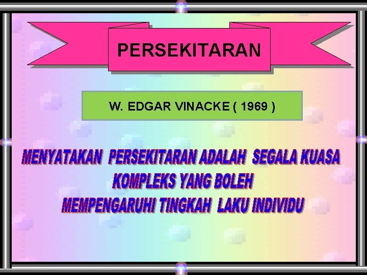 PERSEKITARAN W. EDGAR VINACKE ( 1969 ) 