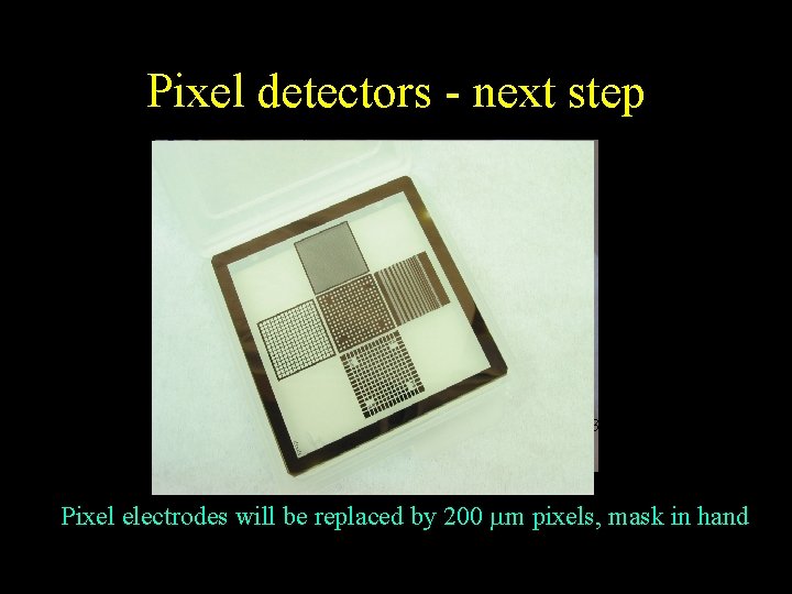 Pixel detectors - next step 64 pixel detectors 2 x 2 x 0. 5