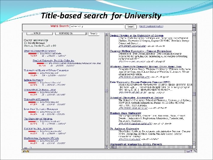 Title-based search for University 