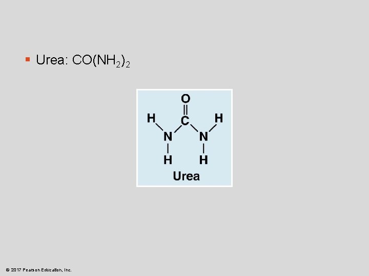 § Urea: CO(NH 2)2 © 2017 Pearson Education, Inc. 
